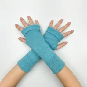 Aqua Green Fingerless Gloves