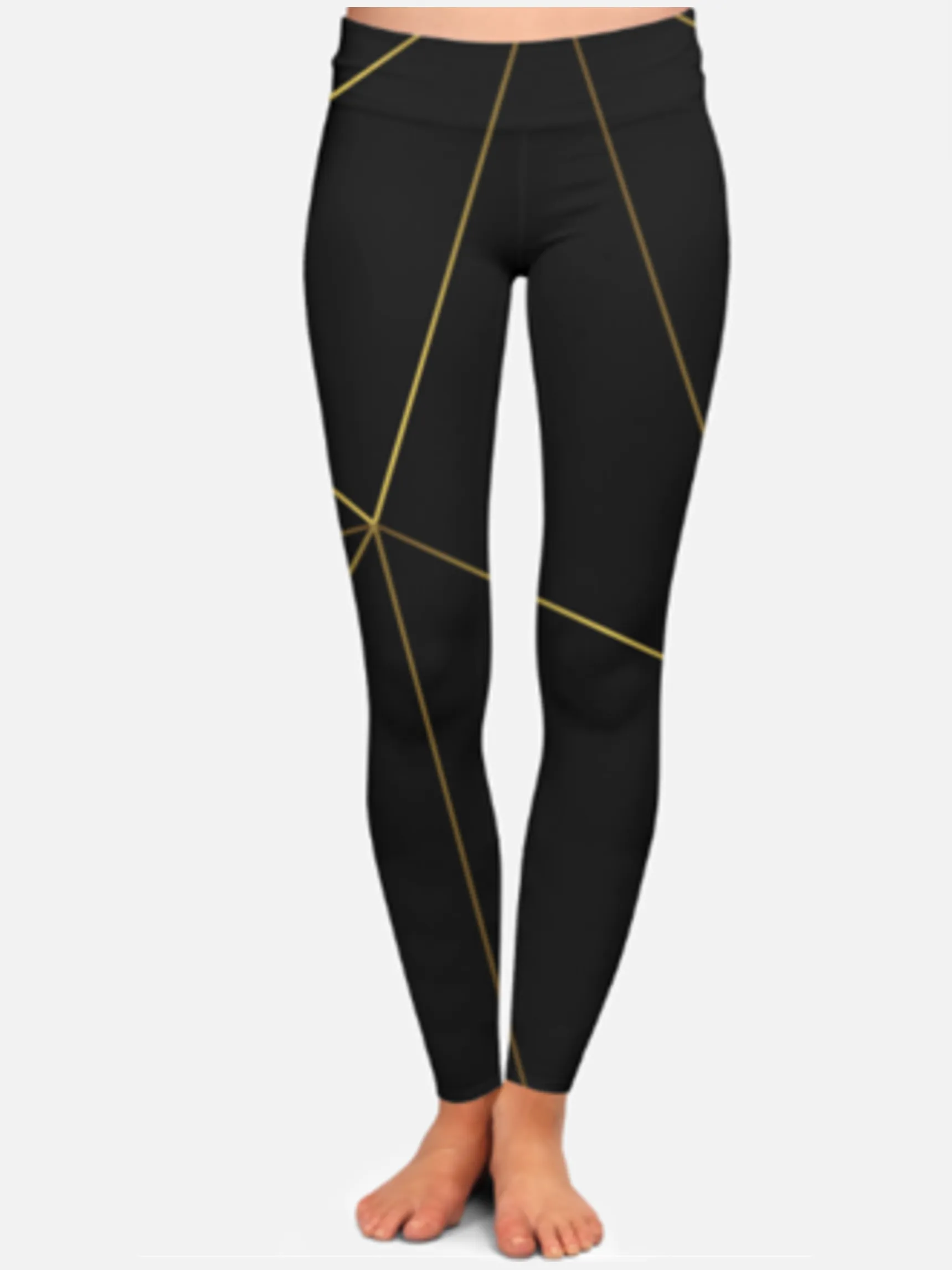 Classy Golden Lines Printed Bomber Jacket With Leggings Black Co Ord Set