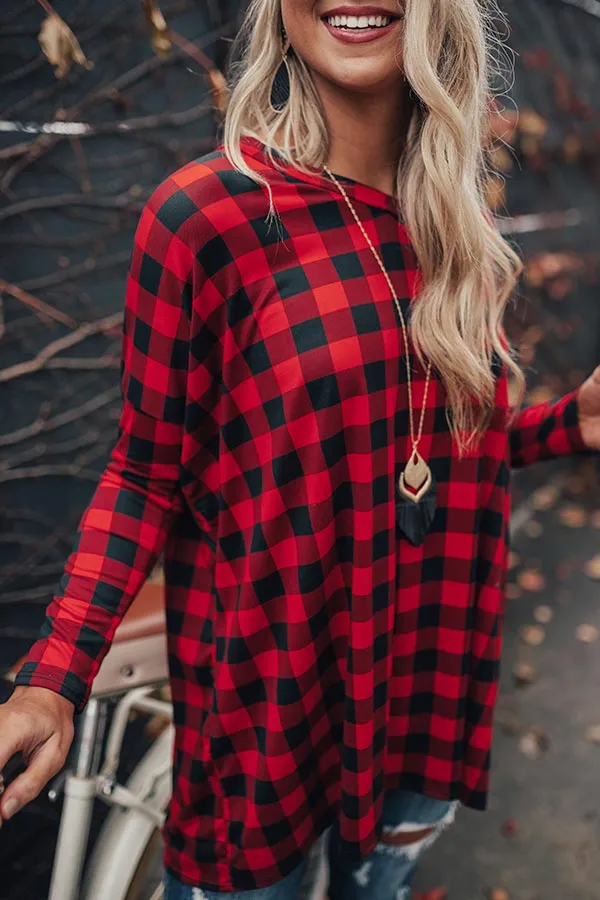 Cocoa And Crushes Checkered Shift Top