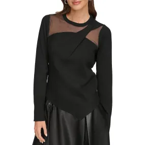 DKNY Womens Knit Twist Front Pullover Sweater