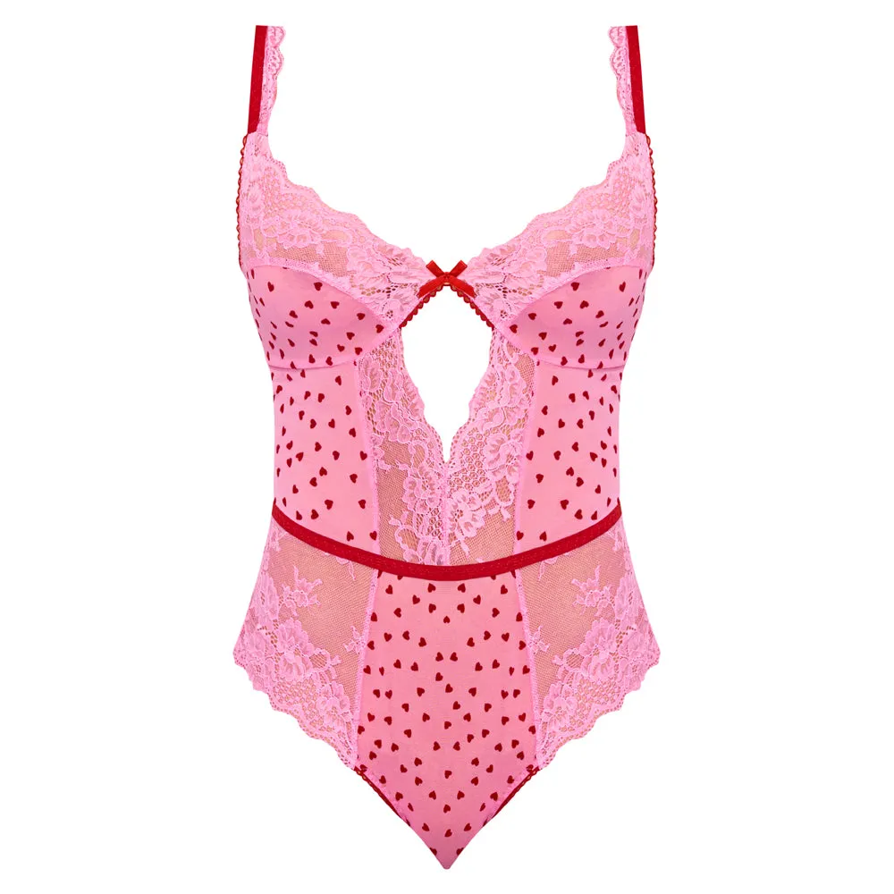 Magic Silk Tickled Pink Balconette Teddy Pink S/M