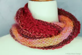Peach Crumble Infinity Hand Knitted Scarf